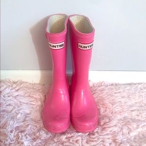 Pink hunter boots size 1